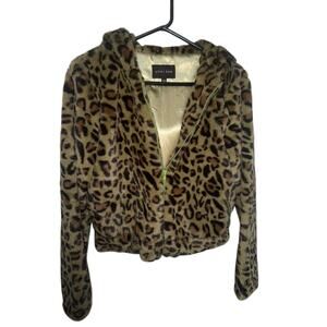 NWT Ellie & Kate Hooded Zip-Up Jacket Cheetah